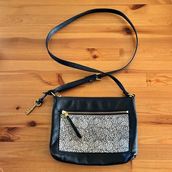 Fossil Fiona Leather & Cow Hide Crossbody Bag - Picture 1 of 12